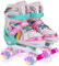 Sumeber Verstellbar Rollschuhe für Kinder,mit Leuchtenden Rädern Roller Skates Bequem und atmungsaktiv Quad Skates für Mädchen Rosa (S（30-34)…
