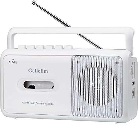 Gelielim Portable Cassette Player, Cassette Tape Player AM/FM Radio,Casette Tape Recorder with Earphone Jack, Cassette Boombox Battery Operated or AC Powered