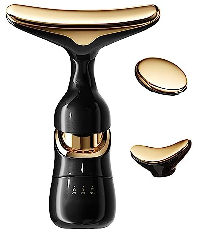 Rodillo de masaje facial, dispositivo de elevación eléctrico reafirmante de 3 cabezales, masajeador facial inofensivo, herramientas de cuidado facial para mandíbula, cara, ojos, cuello, mujeres,