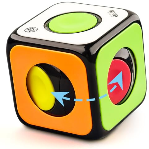 ROXENDA Cubo di velocità, Original Speed Cube Qihang Cubo Magico Puzzle Super-Durevole Stickered con Colori Vivaci (1x1x1 Cube)