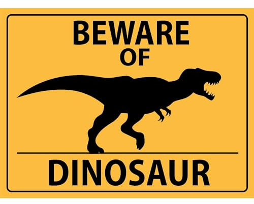 Attenzione Ai Dinosauri Segnali Di Avvertimento Targa Con Stampe Cartello Decorativo In Metallo Targa Da Parete In Metallo Per Garage Casa 20X30cm
