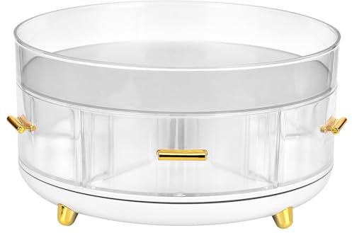 Somiya Organizer Trucchi Rotante con Cassetti, Portatrucchi Organizzatore Trucco Grande Capacità per Cosmetici Crema Profumo Gioielli, Organizer Scatola per Trucco Impermeabili e Antipolvere