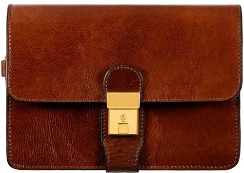 Time Resistance Sac à main d'embrayage en cuir - Petit sac pour hommes - Porte-documents d'affaires au poignet