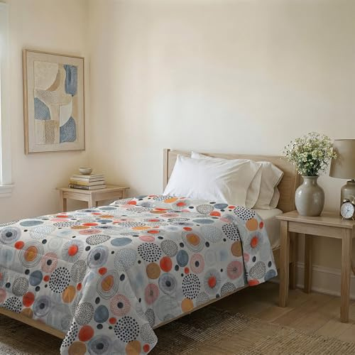 Italian Bed Linen Trapuntino Estivo Linea BASIC Made in Italy Copriletto Stampato in Morbida Microfibra - Trapunta Primavera Estate Mezza Stagione - Acquerello, Singolo 160x240cm