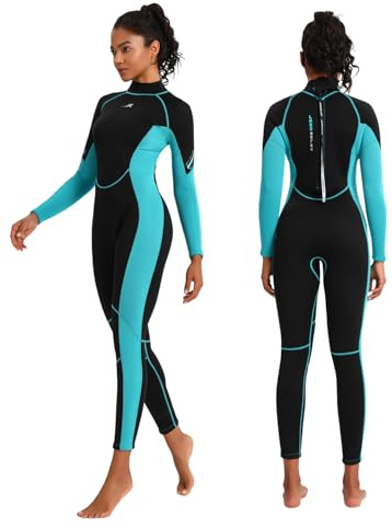 Jsnorklet Womens Wetsuit, 3mm Back Zip Full Wetsuit for Diving Swimming