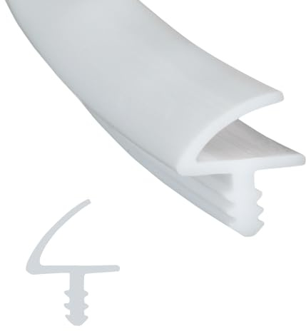 Junta de silicona para puerta de habitación, para ranura de 3 mm y pliegue de 11 mm (blanco, 25 metros)