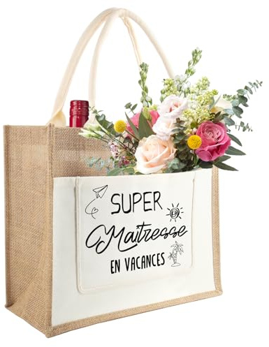 Tarklanda Bolsa de yute para regalo de profesor, bolsa multiusos, bolsa de yute, vuelta al cole, fin de curso, día del profesor
