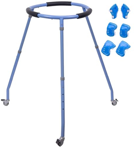 Roller Skate Trainer,Skating Learning Aid & Support with Adjustable Height for Boys or Girls,Includes a Pair of Skating Protective Gear,Learn Balance on Inline Skates for Beginners,Blue