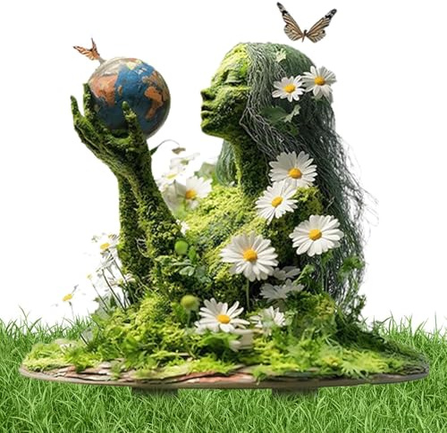 Pali da giardino fatati – Albero Man fata della Terra Paletti Statua da Giardino Paletti 2D Acrilico Decorazione Vaso di Fiori Esterni, Inserto a Terra per Cortili, , Cortili E Vasi