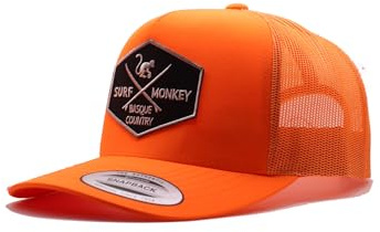Surf Monkey - Cappellino trucker 6p - Visiera curva - Cappello snapback regolabile - Profilo basso, Taglia unica