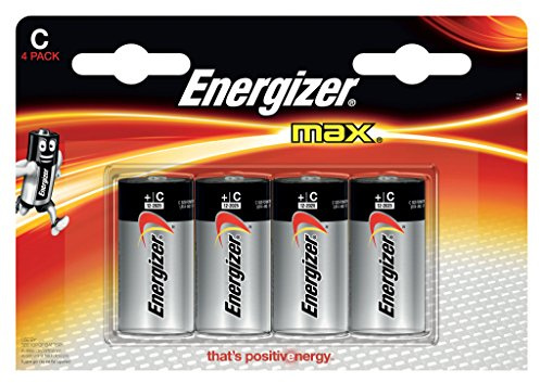 Energizer Max Premium C Batteries, Alkaline C Cell Battery (4 Count) E93BP-4
