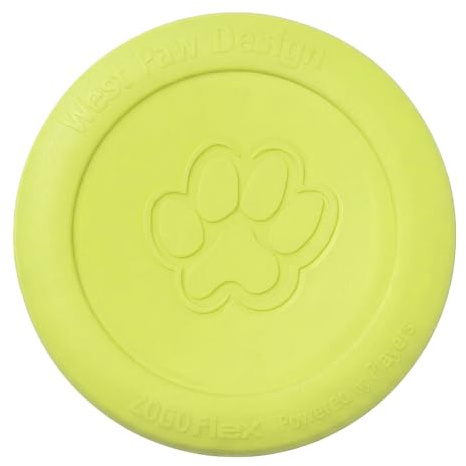 WEST PAW Zogoflex Zisc Dog Flying Disc, High Flying Aerodynamic Disc for Dogs Puppy – Lightweight, Floatable Disc for Fetch, Tug of War, Catch, Play – Doubles as Food/Water Bowl, Small, Granny Smith