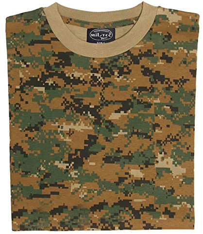 Mil-Tec Homme Digital Woodland T shirt, Multicolore, S EU