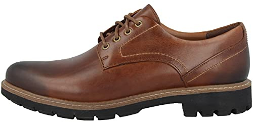 Clarks Batcombe Hall, Derbys Homme, Dark Tan Lea (Cuir Bronzé Foncé/Marron), 44 EU
