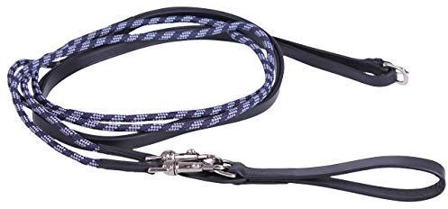 ARBO-INOX Schlaufzügel Zügel Leder mit Rundkordel (Pony, schwarz)