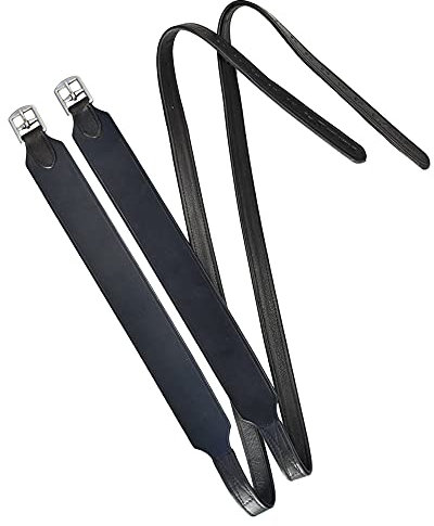 Total Saddle Fit Stabilitäts-Steigbügelriemen für Spring- und Dressurstile – breiter Korpus aus englischem Steigbügelleder – 152,4 cm – Schwarz