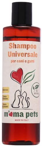 Mama Pets Shampoo Universale Naturale Delicato per Cani e Gatti, Adatto per Tutti i Tipi di Pelo, con Base Idratante di Origine Vegetale, 250 Ml