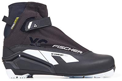 Fischer Men's XC Comfort PRO Adult Warm Lightweight Durable Stable Non Slip Fitness Outdoor Nordic Cross Country Ski Boots, Black/White, Size 45