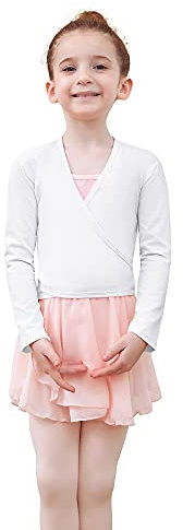 Tancefair Cache-Coeur de Danse Coton Veste de Ballet Manches Longues Manteau Hauts de Danse pour Enfants Filles Femmes