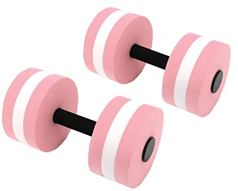 TITA-DONG 2 Uds Mancuernas Flotantes de Agua, Mancuernas de Espuma de Ejercicio Aeróbico de Agua EVA, Equipo de Mancuernas de Espuma de Aeróbic Acuático para Piscina(Rosa)