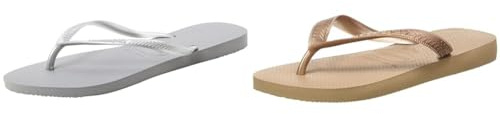 Havaianas 's Slim Flip Flop, Steel Grey, 6/7 UK, Women's, Top Tiras, Flip Flop, Rose Gold, 6/7 UK