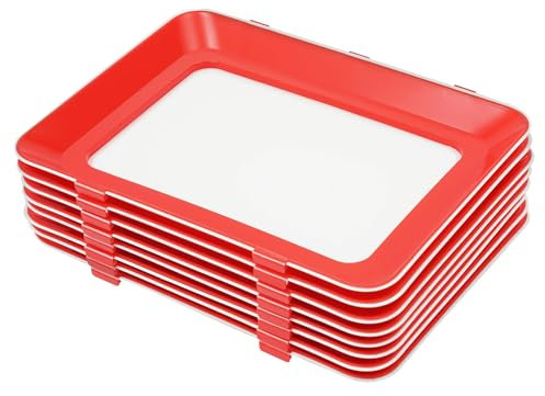8pcs PP Frischhaltetablett, Konservierungsschale für Lebensmittel, stapelbare Lebensmittelschale, Lebensmittelkonservierung mit Klare Folie, für Familien, Küchen, Camping, Partys, Restaurants, Hotels