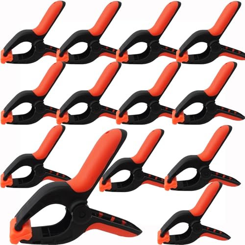 12 Pack Pool Cover Clips for Above Ground Pools, 5inch Heavy Duty Woodworking Spring Clamps for Winter Pool Cover Crafts Backdrop Photography, 2inch Jaw Opening Pool Wind Guard Large Nylon Clips