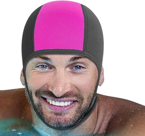 Cuffia da nuoto da uomo | Cuffia da surf in neoprene regolabile da 2,5 mm | Cappuccio da nuoto invernale resistente al freddo cappuccio da nuoto professionale elastico per adulti per depor