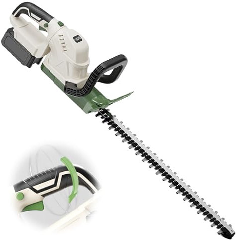Auveach Heckenschere Akku Strauchschere Elektrisch 21V, Grasschere Gartenschere Rasenkantenschneider Anzeige des Batteriestands/90° Verstellbarer Handgriff, 51cm Schnittlänge 15mm Schnittdurchmesser