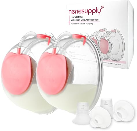 Nenesupply Handsfree Wearable Breastmilk Collection Cara Cups Caracups Compatible with Spectra S1 S2 9 Plus Lansinoh Breast Pumps 24mm Silicone Flanges Replacement Spectra Pump Parts 19 21mm Inserts