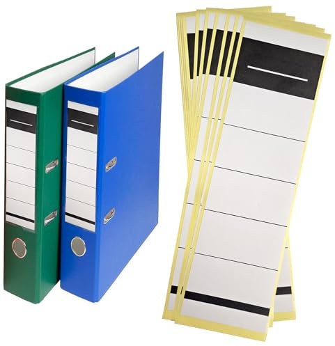 100 PCS Étiquettes autocollantes 5.4 x 19 cm Étiquettes pour dos de classeur, bureau, bibliothèque et famille - Self-adhésives