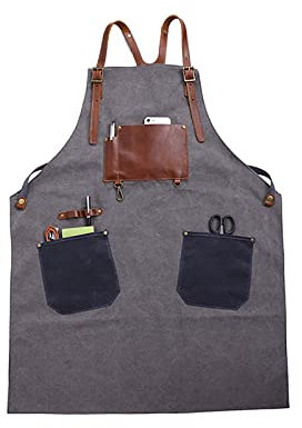 delantal de carpintería, delantal de herramientas, Delantal for herramientas, delantal for taller de carpintería, delantal de trabajo de lona lavada, delantal de trabajo resistente con 3 bolsillos, de