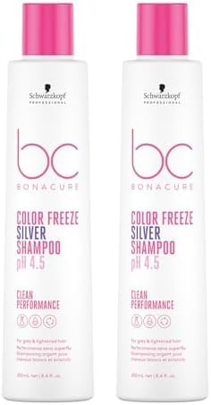 Schwarzkopf Professional Bonacure Color Freeze Silber Shampoo Für Blondes Graues Aufgehelltes Haar Entfernt Gelbstiche Frischt Kühle Töne Auf Mit Veganem Keratin Frei Von SLS SLES 250 ml