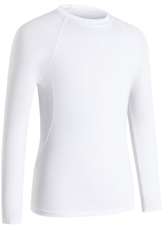 HYCOPROT Boys' Long Sleeves Compression Shirt Kid Undershirt Athletic Base Layer Top Quick Dry Breathable Lightweight Baselayers Shirt for Football Running