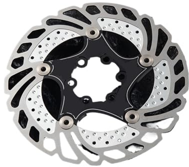 Cykelbromsskivor bromsbelägg flytande skiva för MTB-väg 140 mm/160 mm rostfritt stål rotor avledning 6 skruvar (160 mm svart)