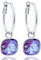 Silber-Creolen 925 Sterling Silver Anhänger Lila Markenkristalle Ohrringe NOBEL SCHMUCK