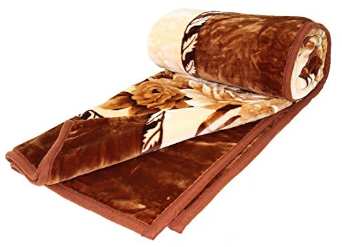 HAFIX Kuscheldecke – extra Weiche & Flauschige knitterfeste Flanell-Fleece Decke 'Braune Blume'- Wolldecke Überwurfdecke 200x240cm für wohlige Wärme & gemütliche Atmosphäre auf dem Sofa und im Bett.