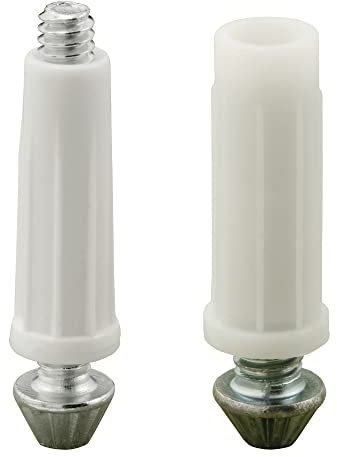 Prime-Line N 7538 (2 Pair) Bi-Fold Door Bottom Kit, 3/8 in. and Two 7/16 in. Plastic Base Diameters, Grooved Steel Pivot Tips, Adjustable, Pack of 4, Zinc, 4 Pack