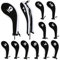 IGNPION Set of 12Number Print Golf Iron Head Cover Club Heads Protector Wedge Headcovers Long Neck with Zip (Black + White)