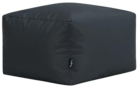 Bean Bag Bazaar Bean Bag Footstool with Filling Included, Grey | Made in the UK, Pouffe Footstool, Small Footstool, Durable Water-Resistant Fabric, For Indoor and Outdoor Use