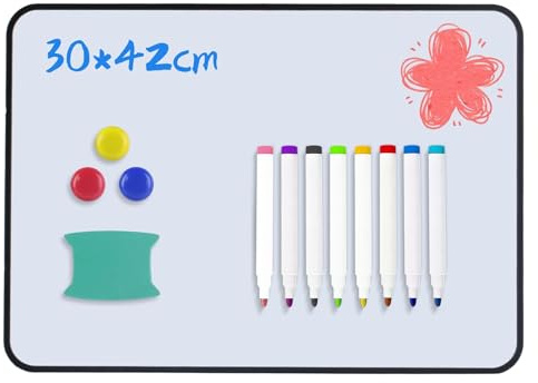 Dry Erase Whiteboards, A3 Size Small White Boards Double Sided, with Dry Erase Pens, Eraser for School Home Office Classroom Students Writing Drawing - 42x30 cm