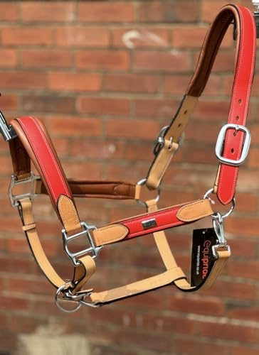 ARGENTINIAN LEATHER HEADCOLLAR HALTER COW LEATHER EXTRMELY SOFT LEATHER RED (Cob)