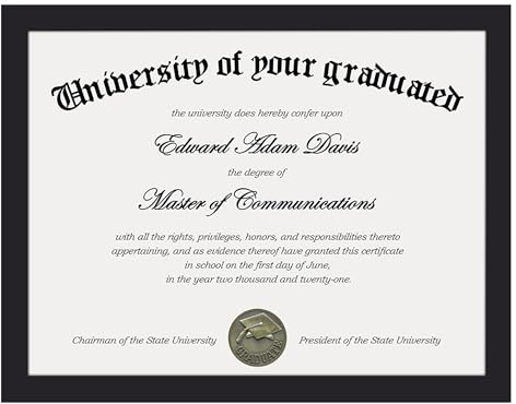 upsimples Certificate Frame with Clear Plexiglass, 8.5 by 11 Picture Diploma Document Degree Frames for Wall and Tabletop, Black, 1 Pack