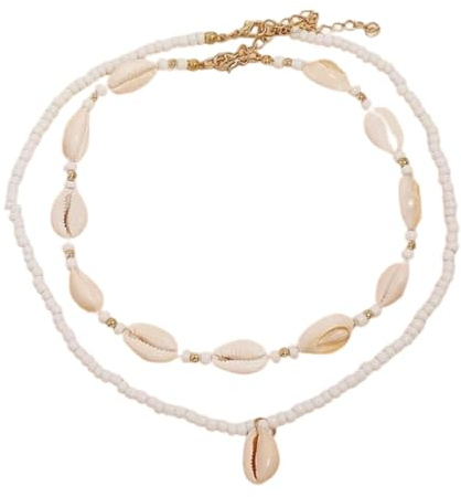 Thapncow Collana con ciondolo con conchiglia， Collana Boho Con Conchiglie Per Donne, vintage con conchiglie di mare Gioielli per donne e ragazze