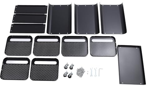 Toeponeer, Estante de Almacenamiento de Acero Inoxidable para Cocina, Gran Capacidad, Ruedas de 360° con Cerradura, Carro Organizador Multifuncional, Alta Carga de 50 kg (con Tablero Superior)