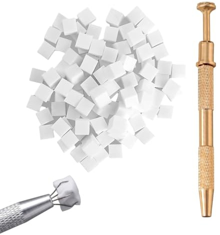Lahkvor 200 Spugnette per Unghie & 1 Pinza Metallica, Spugna Rotonda 10mm per Nail Art, Strumenti per Manicure Francese, Accessori per Effetto Ombre, Decorazione Unghie