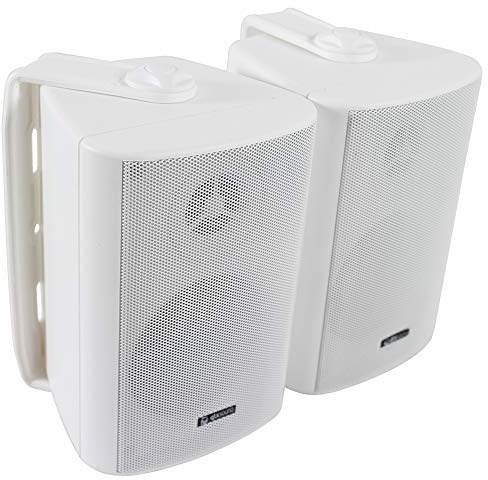 Pair 3 2 Way Compact Stereo HiFi Speakers 60W 8Ohm White Mini Wall Mounted ABS
