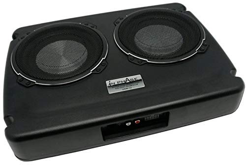 In Phase USW12 Dual underseat active subwoofer system 600 watts with bass and phase wired remote control
