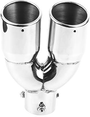 Auspuffendrohr,Auto Doppelauspuffendrohre Schalldämpferspitzen Doppelauslässe Endrohr 63‑76‑220 Edelstahl