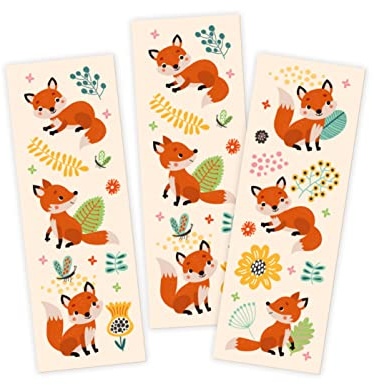 Junapack 12 Lesezeichen Fuchs Mitgebsel für Kindergeburtstag Gastgeschenke für Mädchen Jungen